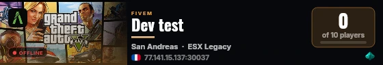 Dev test live status badge