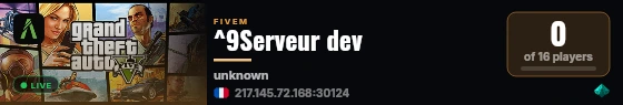 ^9Serveur dev live status badge