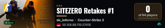 SITEZERO Retakes #1 live status badge