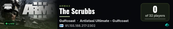 The Scrubbs live status badge