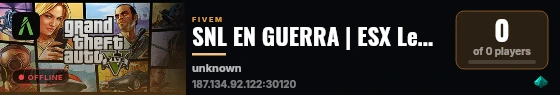 SNL EN GUERRA | ESX Legacy Server live status badge