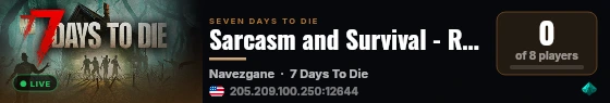 Sarcasm and Survival - Rebirth live status badge