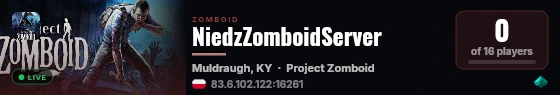 NiedzZomboidServer live status badge