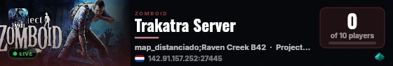 Trakatra Server live status badge