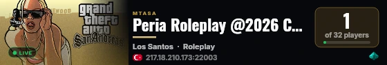 Peria Roleplay @2026 COMEBACK live status badge