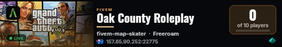 Oak County Roleplay live status badge