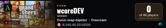 wcoreDEV live status badge