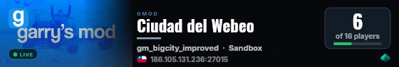 Ciudad del Webeo live status badge