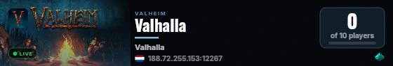 Valhalla live status badge