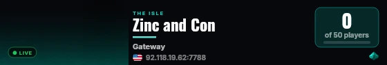 Zinc and Con live status badge