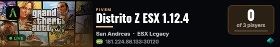 Distrito Z ESX 1.12.4 live status badge