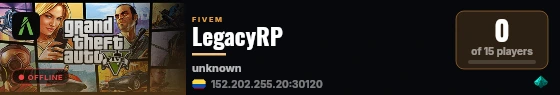 LegacyRP live status badge