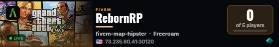 RebornRP live status badge