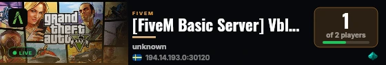 [FiveM Basic Server] Vblctypeshit live status badge