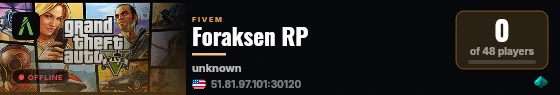 Foraksen RP live status badge