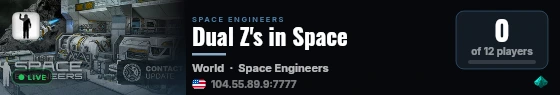 Dual Z's in Space live status badge