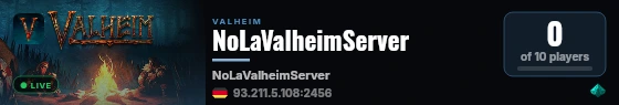 NoLaValheimServer live status badge