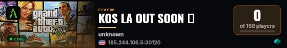 KOS LA OUT SOON 🔫 live status badge