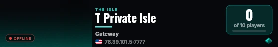 T Private Isle live status badge