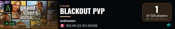 BLACKOUT PVP live status badge