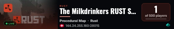 The Milkdrinkers RUST Server live status badge