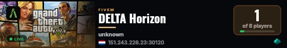 DELTA Horizon live status badge