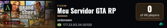 Meu Servidor GTA RP live status badge