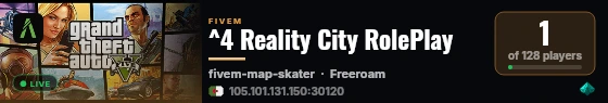 ^4 Reality City RolePlay live status badge