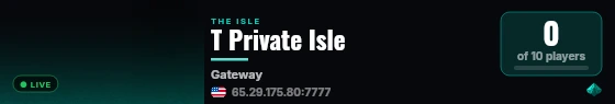 T Private Isle live status badge