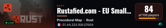 Rustafied.com - EU Small | JUST WIPED 28.08 live status badge