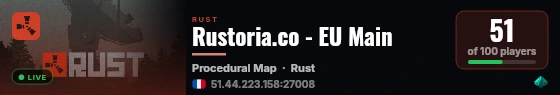 Rustoria.co - EU Main live status badge