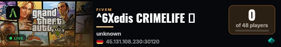 ^6Xedis CRIMELIFE ✧ live status badge