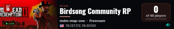 Birdsong Community RP live status badge