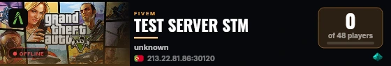 TEST SERVER STM live status badge