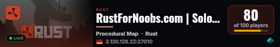 RustForNoobs.com | Solo Duo Trio Quad | JUST WIPED live status badge