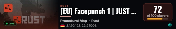 [EU] Facepunch 1 | JUST WIPED 28.08 live status badge