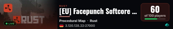 [EU] Facepunch Softcore 1 | JUST WIPED 28.08 live status badge