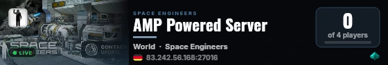 AMP Powered Server live status badge