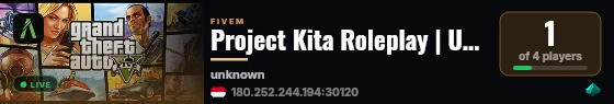 Project Kita Roleplay | UNDERDEV live status badge