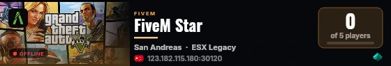 FiveM Star live status badge