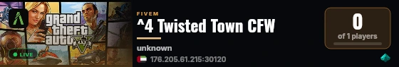 ^4 Twisted Town CFW live status badge