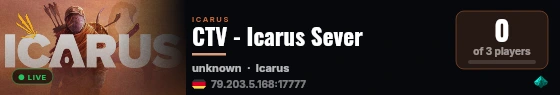 CTV - Icarus Sever live status badge