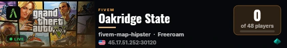 Oakridge State live status badge