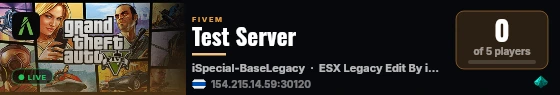 Test Server live status badge