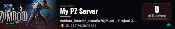 My PZ Server live status badge