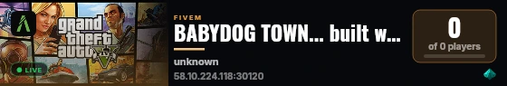 BABYDOG TOWN... built with FiveM Basic Server! live status badge