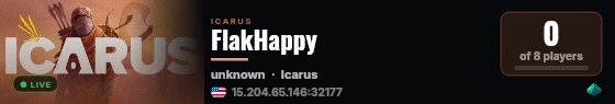 FlakHappy live status badge