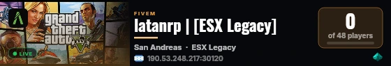 latanrp | ESX Legacy Server live status badge