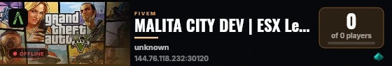 MALITA CITY DEV | ESX Legacy Server live status badge