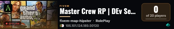Master Crew RP | DEv Server | By Sync live status badge